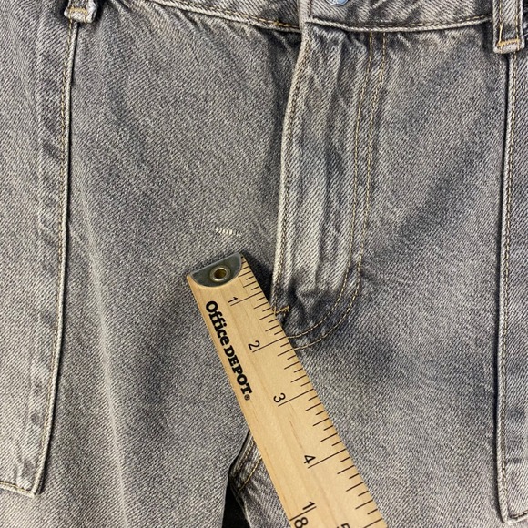 Zara Women's Gray Denim Cargo Jeans Size 10 Utility Pockets Wide Leg - Picture 4 of 8